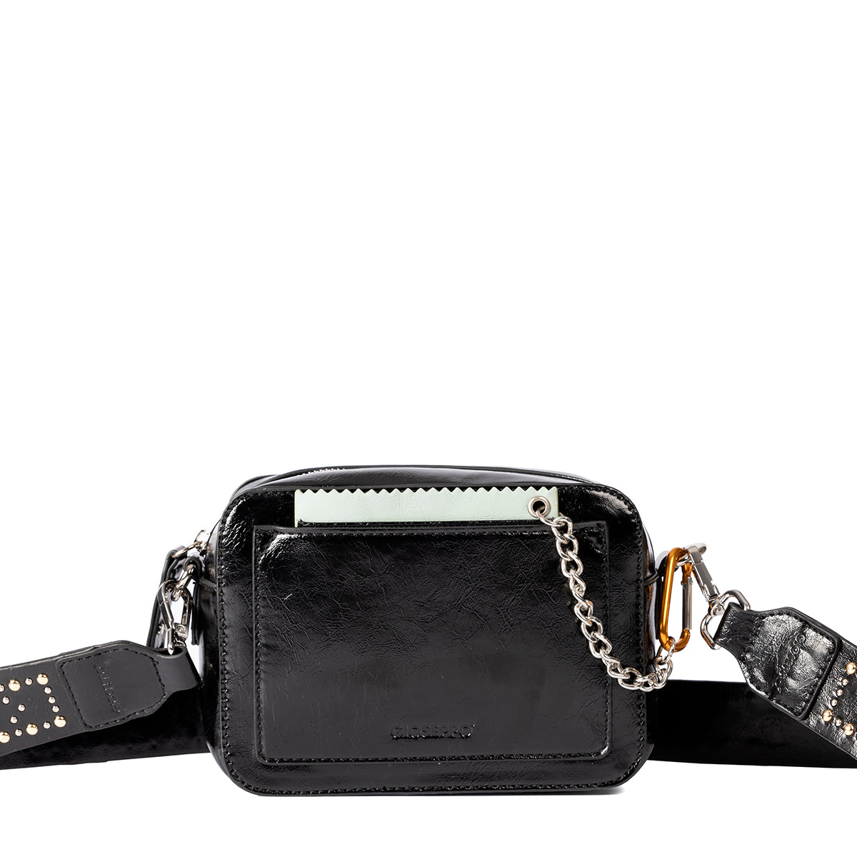 Atna black bag with studded strap