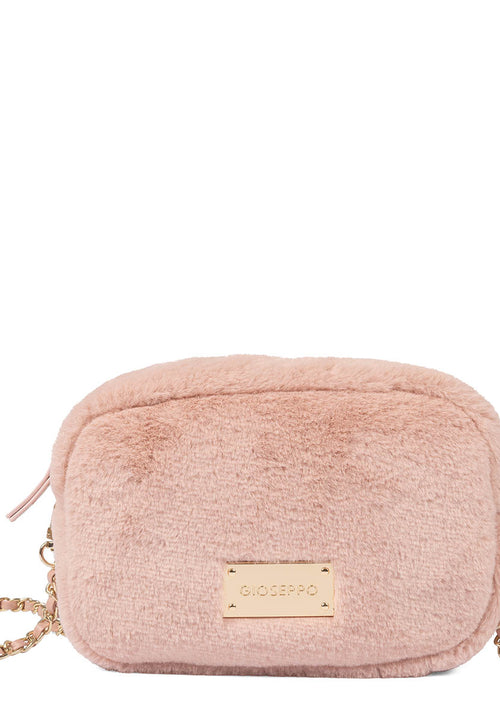 Bolso rosa de pelo con asa con cadena - fiss