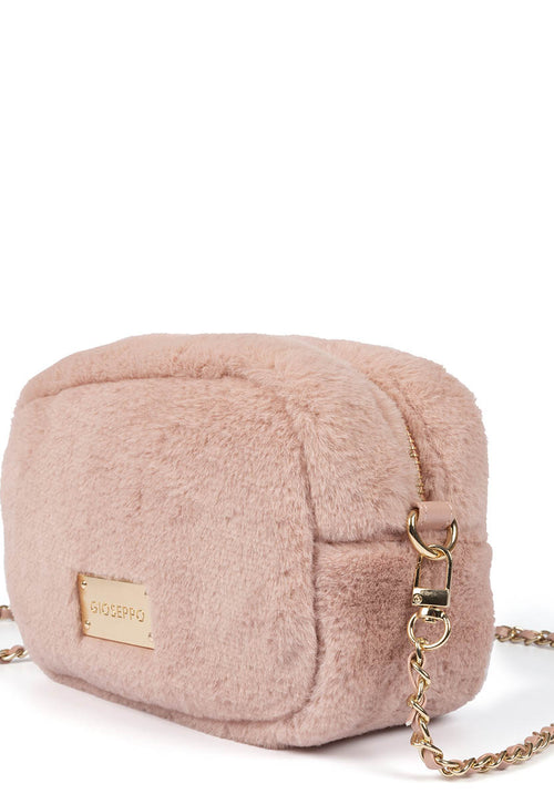 Bolso rosa de pelo con asa con cadena - fiss