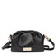 Bolso negro con frunces y asa de pelo - gravdal