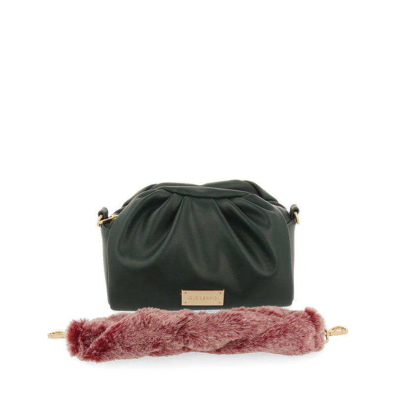 Gravdal frilly green bag with a furry handle