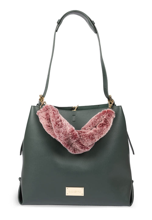 Bolso verde tipo shopper con asa de pelo - hecla 