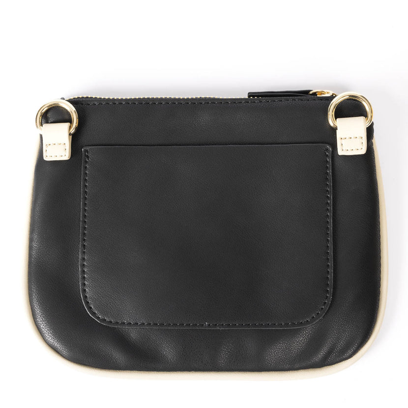 SAC BANDOULIÈRE NOIR AVEC DÉTAILS OFF-WHITE - IDRE