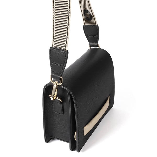 Jaren black crossbody bag with cream details