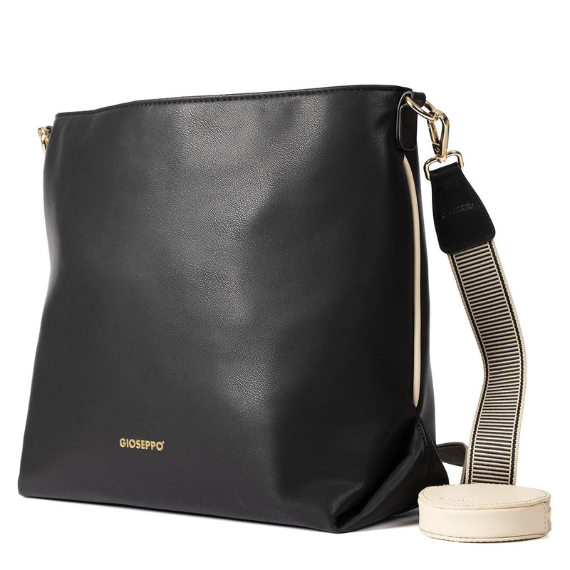 Kallham black shopper bag with cream details
