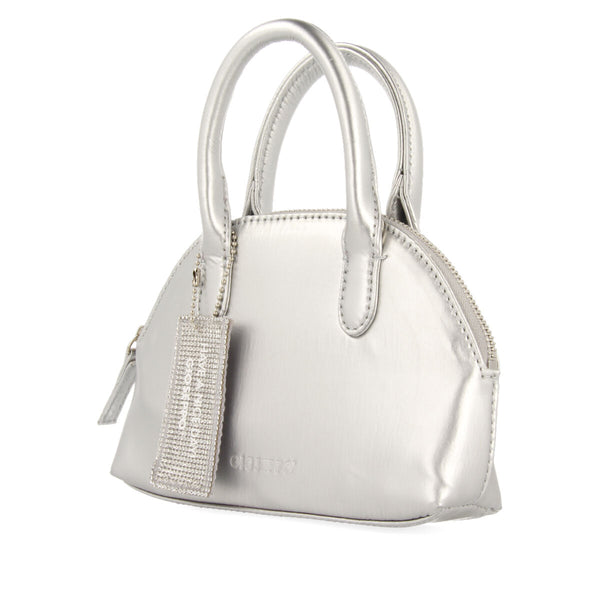 Lausa mini silver crossbody bag with handles