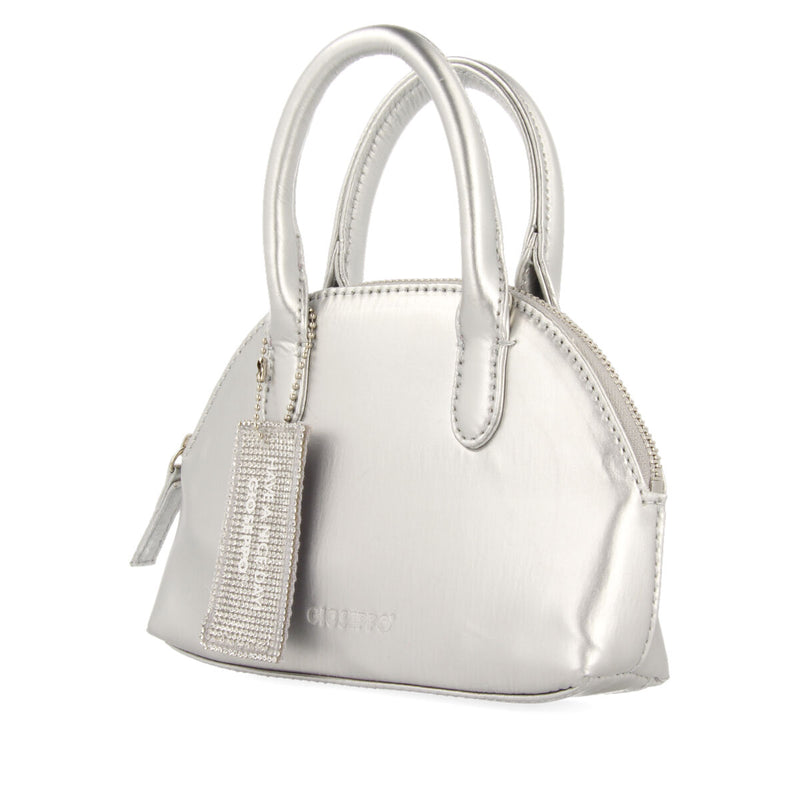 Lausa mini silver crossbody bag with handles