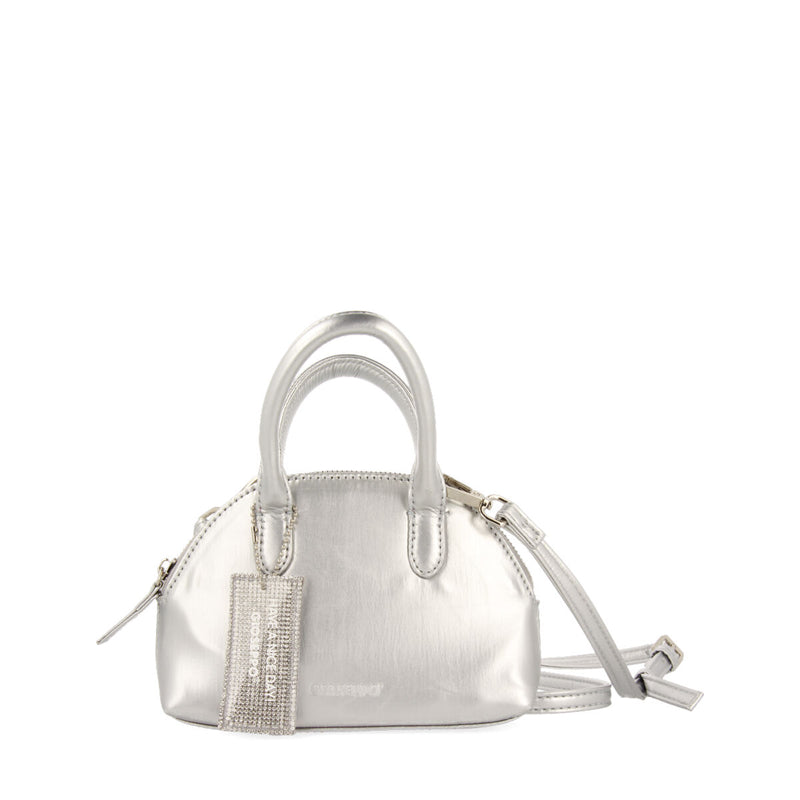Lausa mini silver crossbody bag with handles
