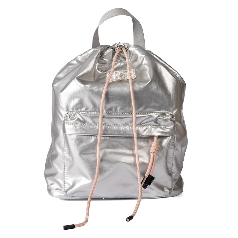 Lolland silver backpack with pocket
