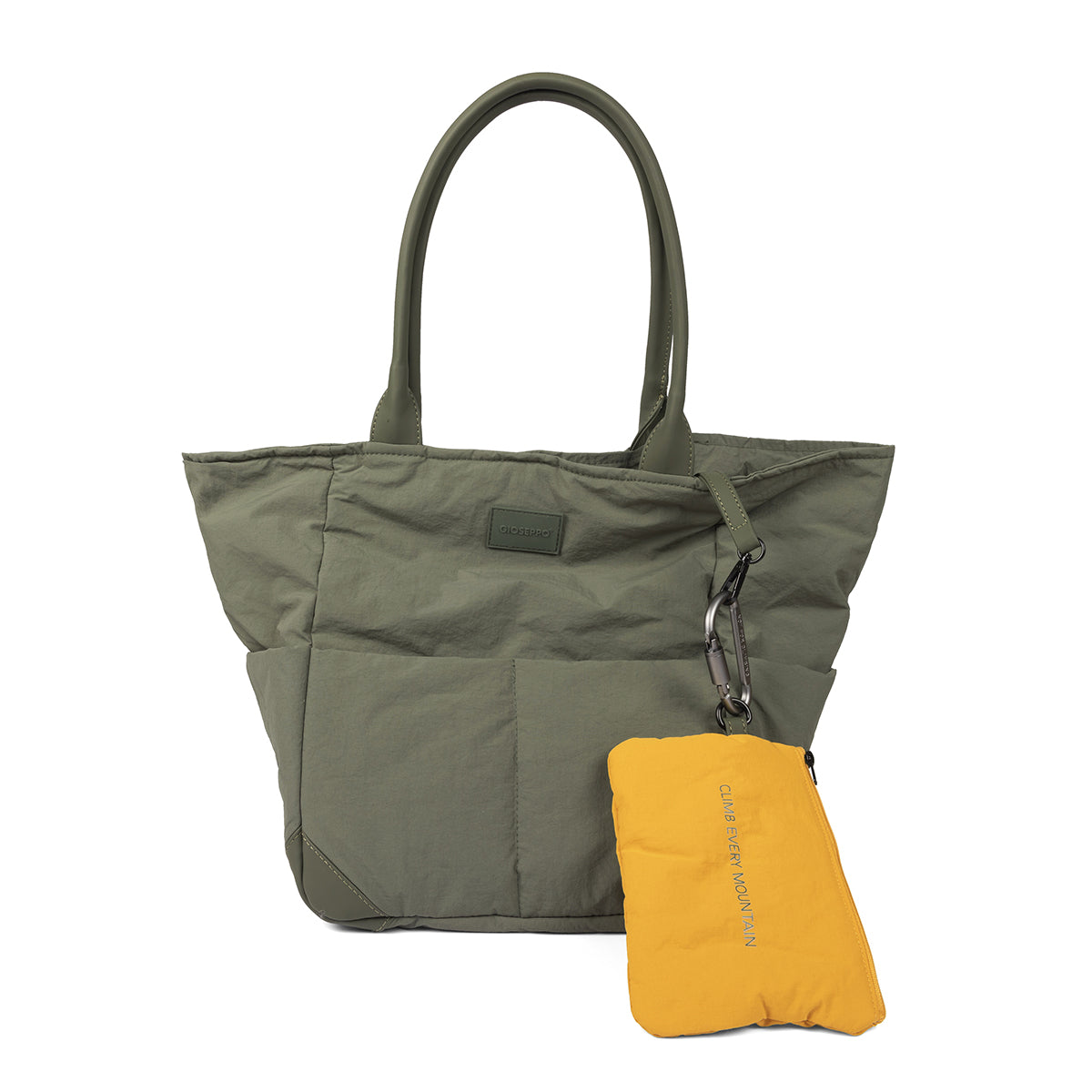 Odda quilted khaki shopper bag