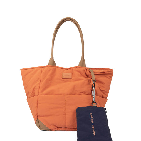 ODDA QUILTED TERRACOTTA SHOPPER BAG