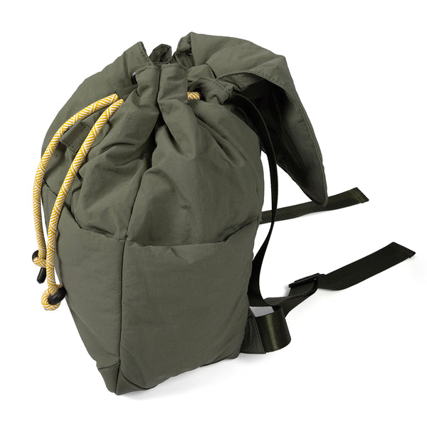 Ortley quilted khaki backpack with pockets