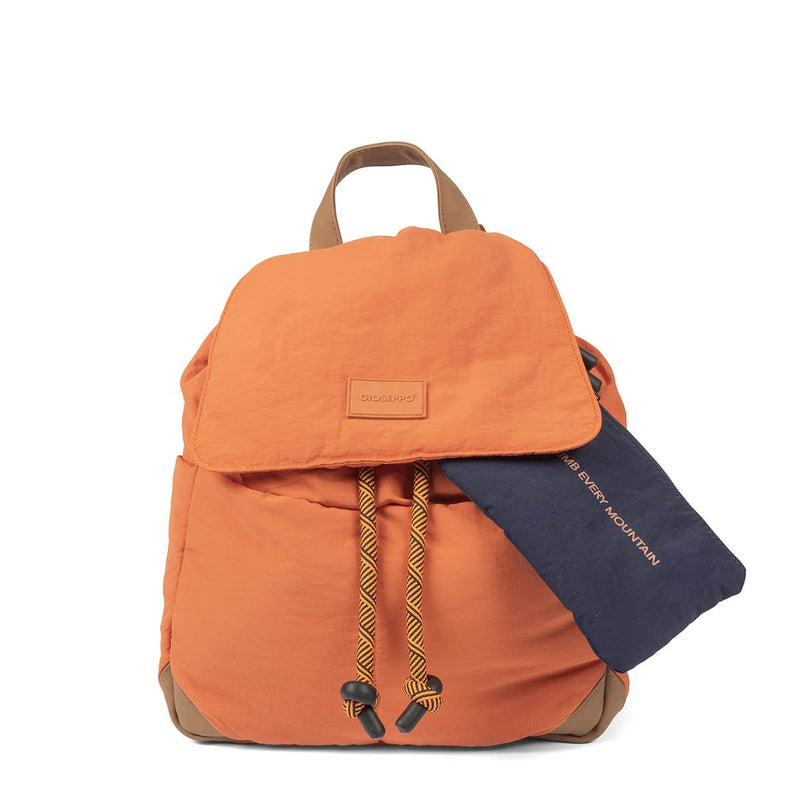 Ortley quilted terracotta backpack with pockets