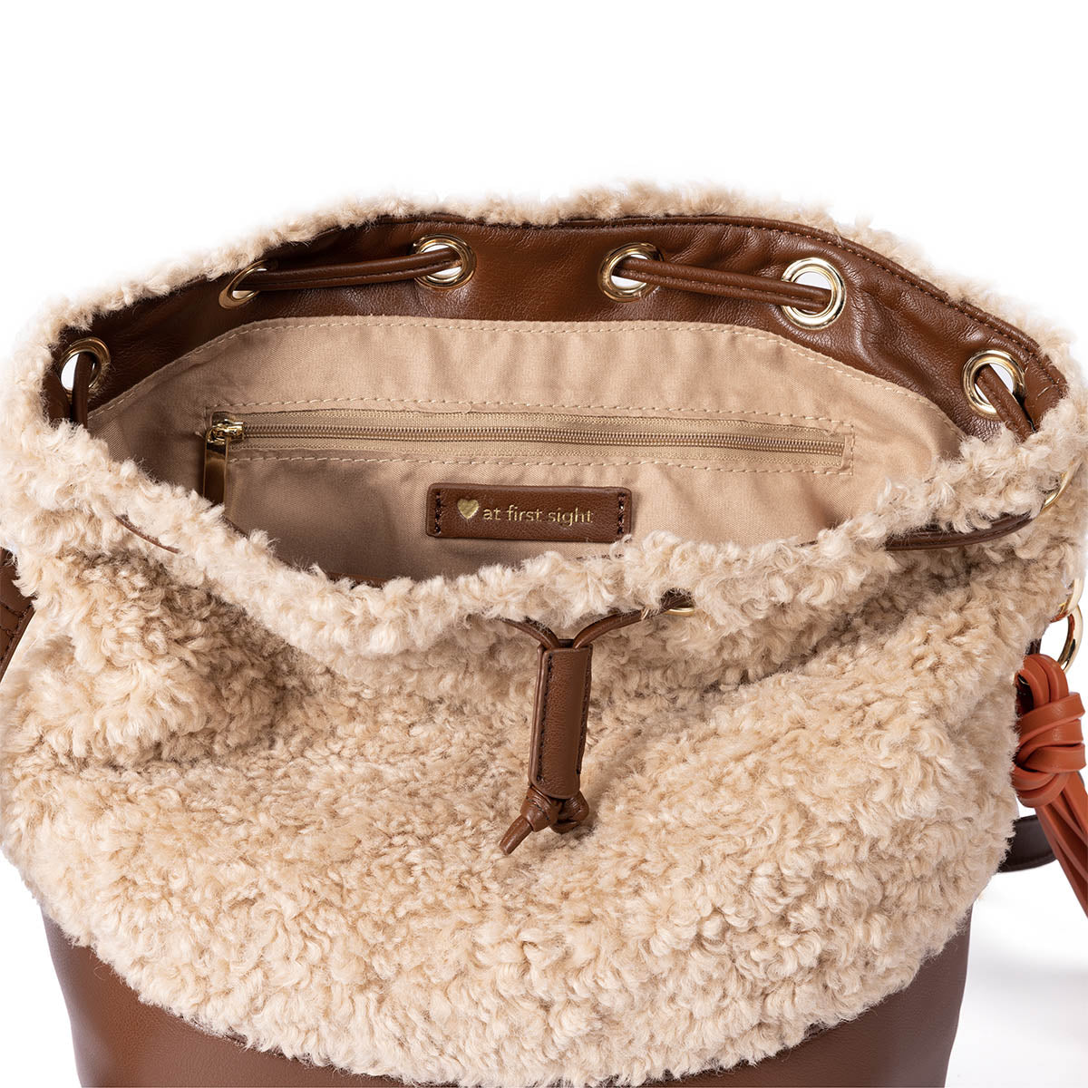 Bolso Boho Beige GIOSEPPO - Estilo Silsand, Materiales Reciclados, Asa Larga Y Cierre De Cordón