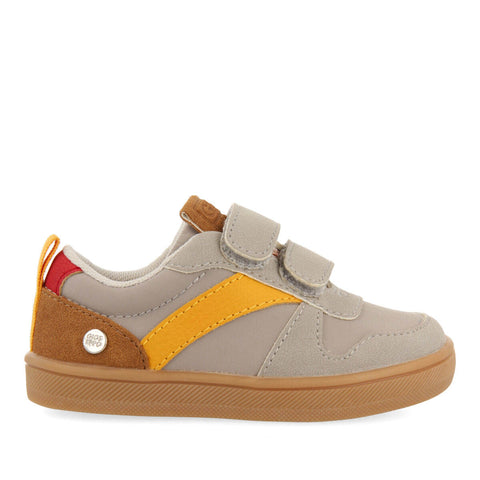 ALCESTER BABIES' GREY RETRO SNEAKERS WITH ADJUSTABLE FASTENINGS