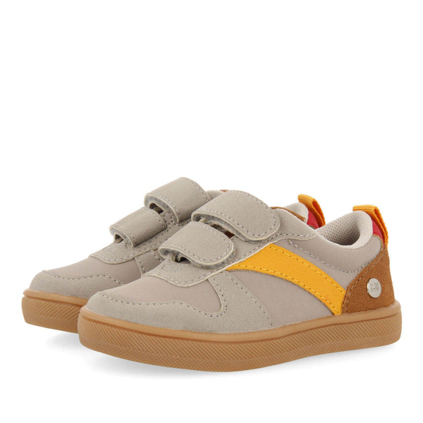 Alcester babies' grey retro sneakers with adjustable fastenings