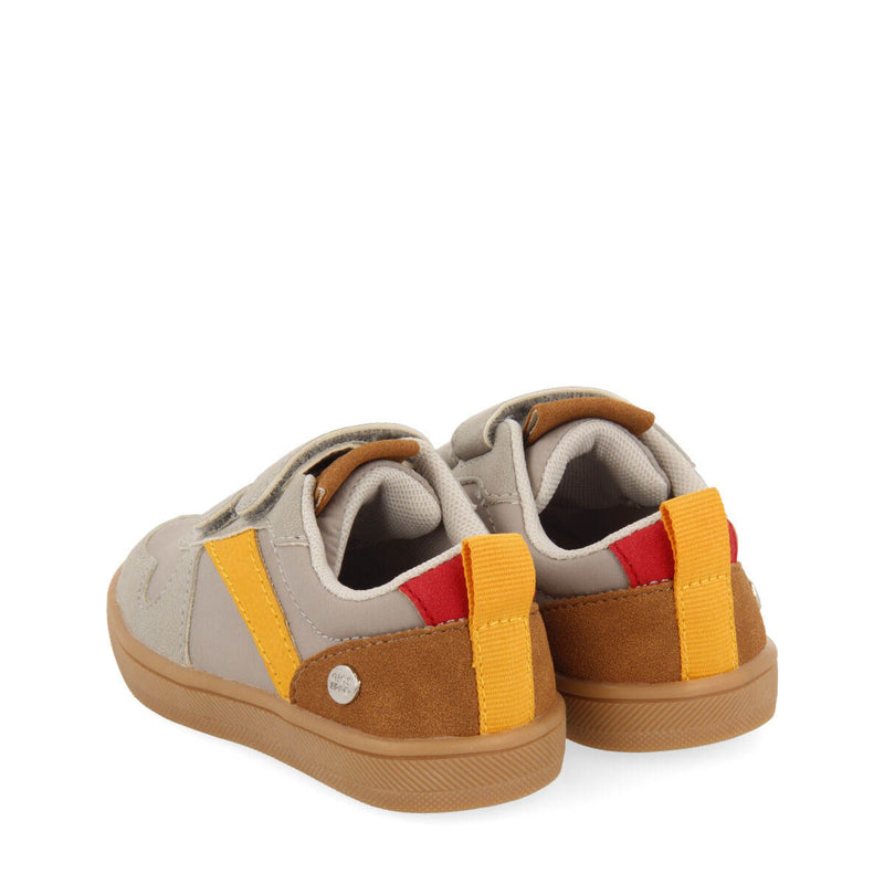 Alcester babies' grey retro sneakers with adjustable fastenings