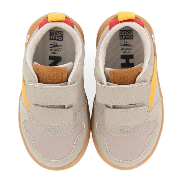 Alcester babies' grey retro sneakers with adjustable fastenings