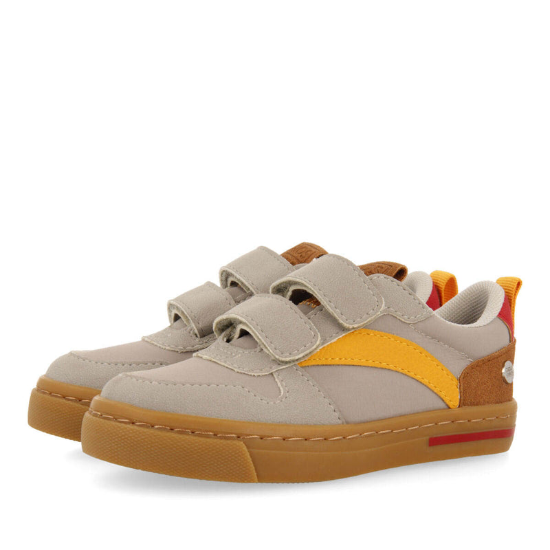Presque children's grey retro sneakers with adjustable fastenings