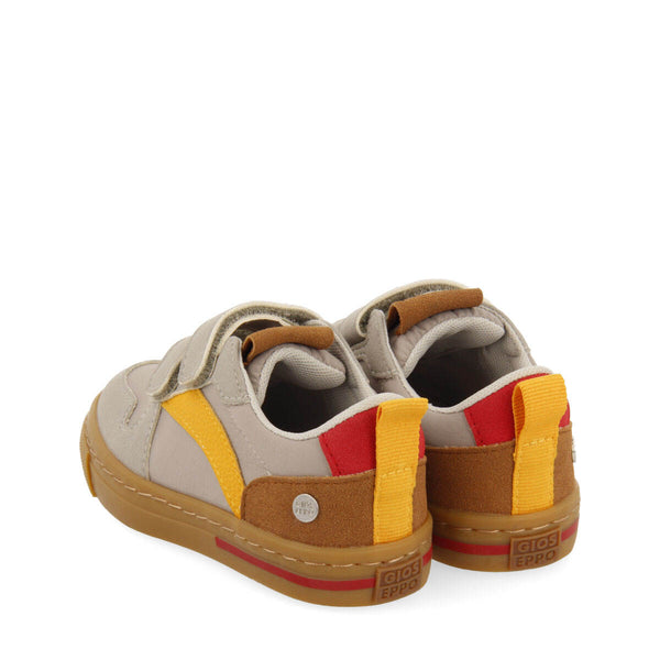 Presque children's grey retro sneakers with adjustable fastenings