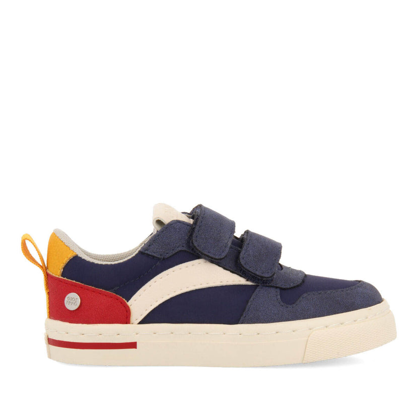 Presque children's navy blue retro sneakers with adjustable fastenings