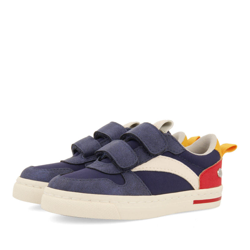 Presque children's navy blue retro sneakers with adjustable fastenings