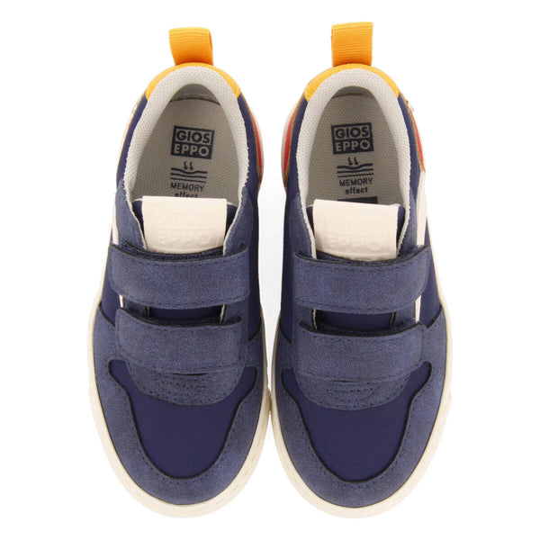 Presque children's navy blue retro sneakers with adjustable fastenings