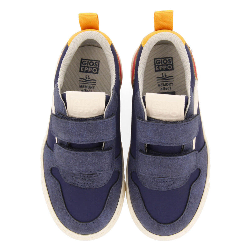 Presque children's navy blue retro sneakers with adjustable fastenings