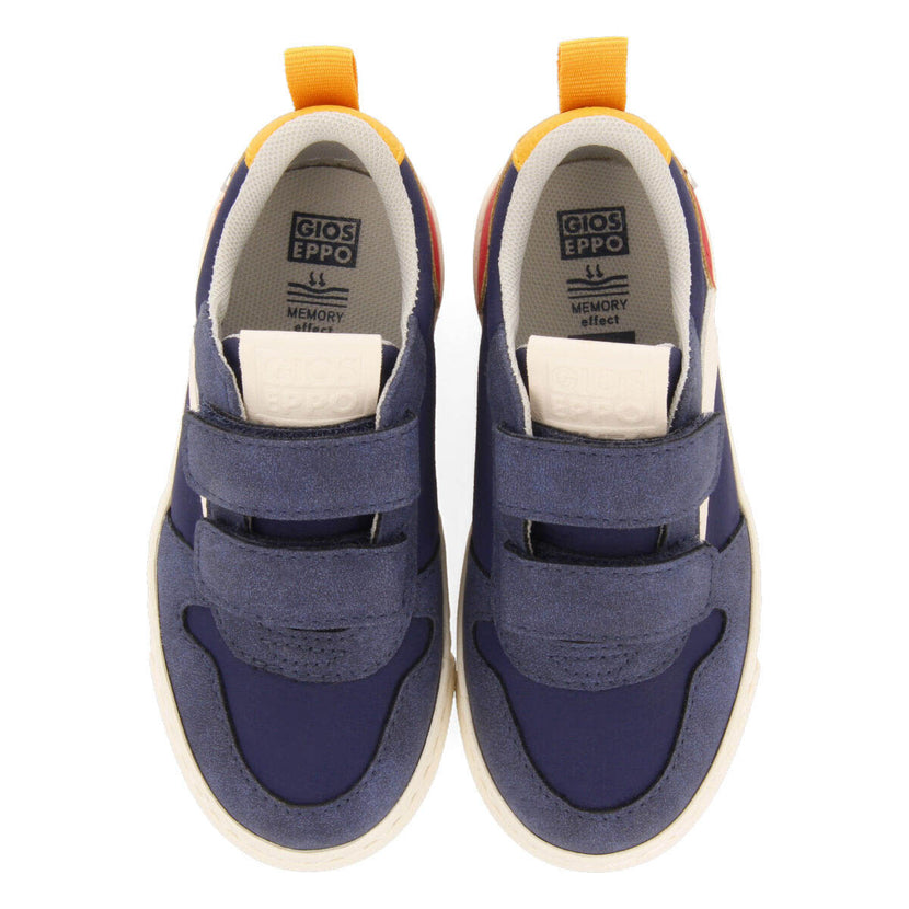 Presque children's navy blue retro sneakers with adjustable fastenings