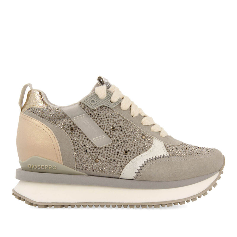 Hanko women's grey monochrome sneakers with crystals