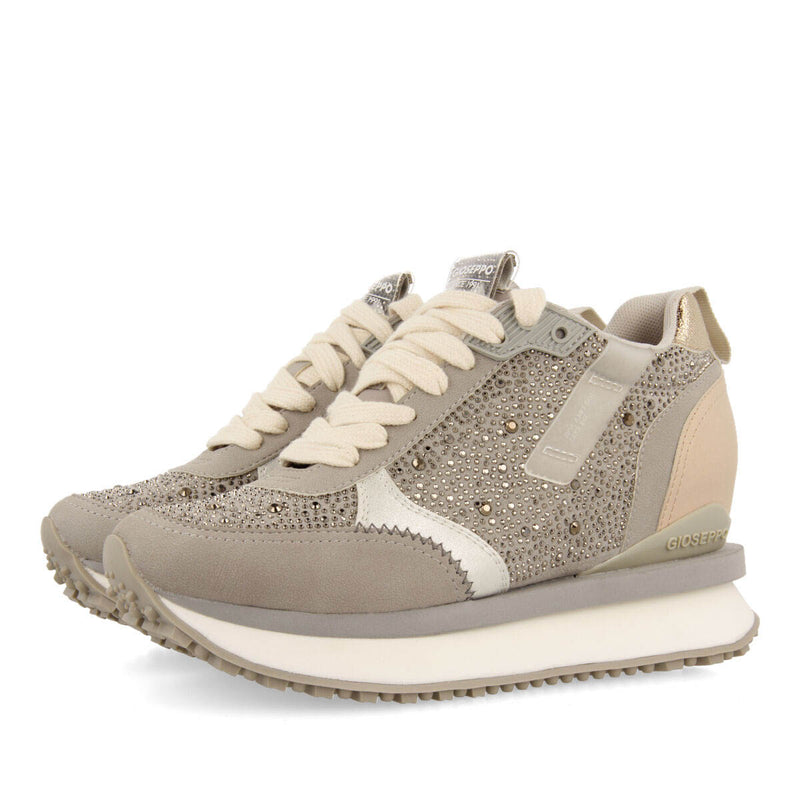 Hanko women's grey monochrome sneakers with crystals