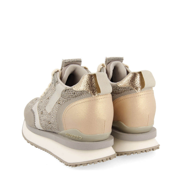 Hanko women's grey monochrome sneakers with crystals