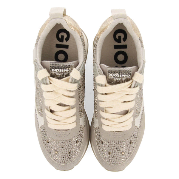 Hanko women's grey monochrome sneakers with crystals