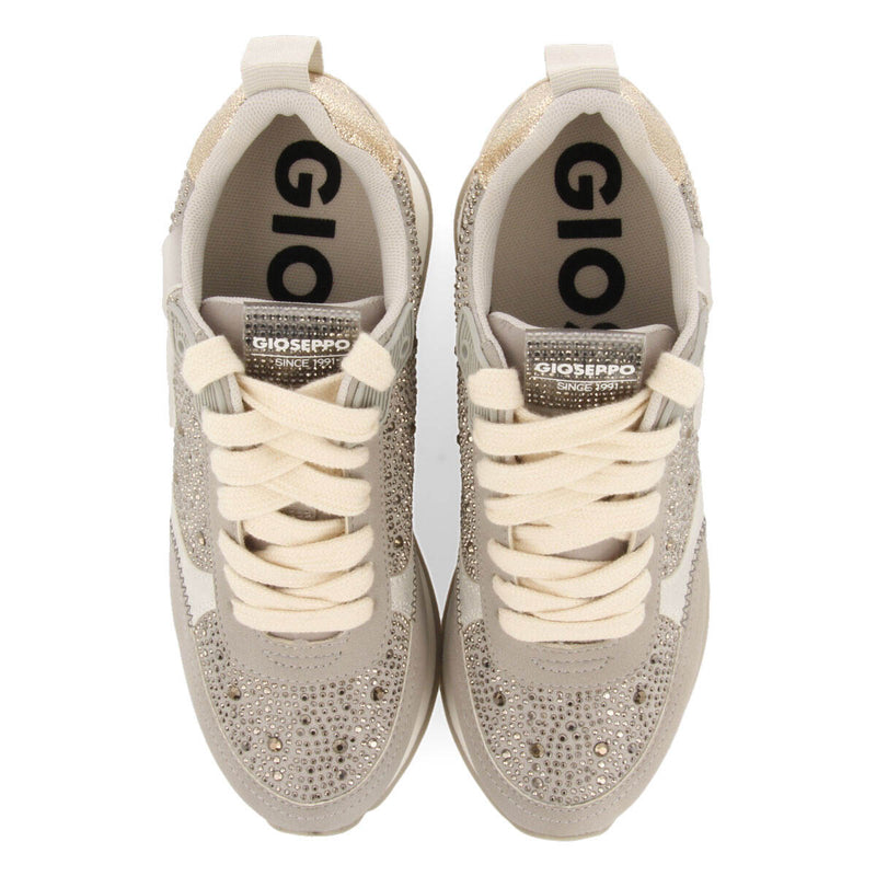 Hanko women's grey monochrome sneakers with crystals