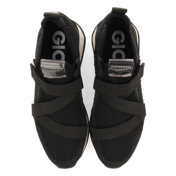 Sneakers tipo calcetín negras monocolor con detalle de cristales para mujer drongan 