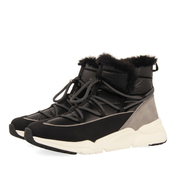 Sneakers nere tipo stivaletto doposci con lacci da donna flirch 