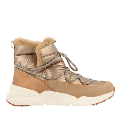 SNEAKERS DORADAS TIPO BOTÍN ESTILO APRÈS SKI CON CORDONES PARA MUJER FLIRCH