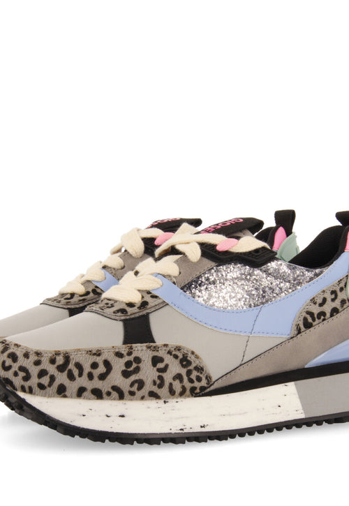 Sneakers gris con mix de estampados para mujer obsteig 