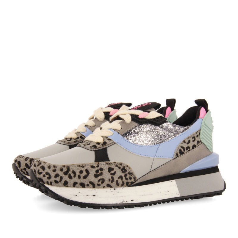 SNEAKERS CINZENTOS COM MIX DE ESTAMPADOS PARA MULHER OBSTEIG 