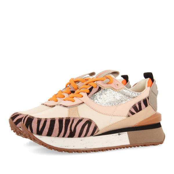 Salzburg women's pink sneakers with mixed prints