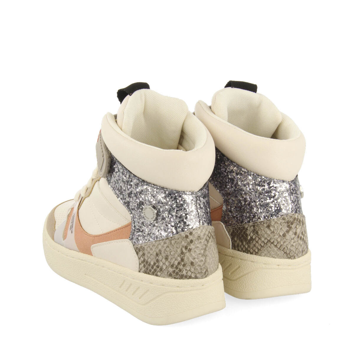 Gaibau women's white boot-style sneakers with details