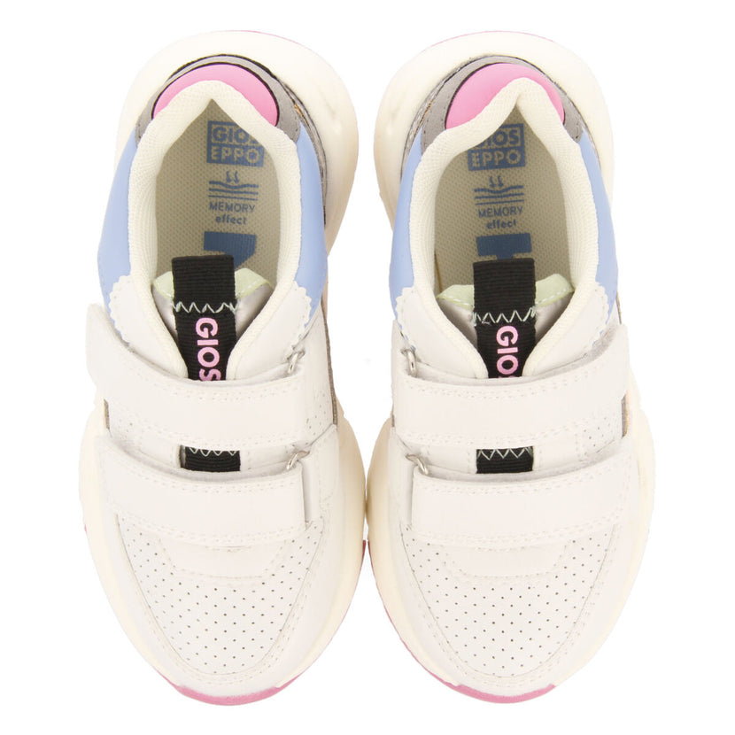 Lengau children's white sneakers with multicoloured pieces