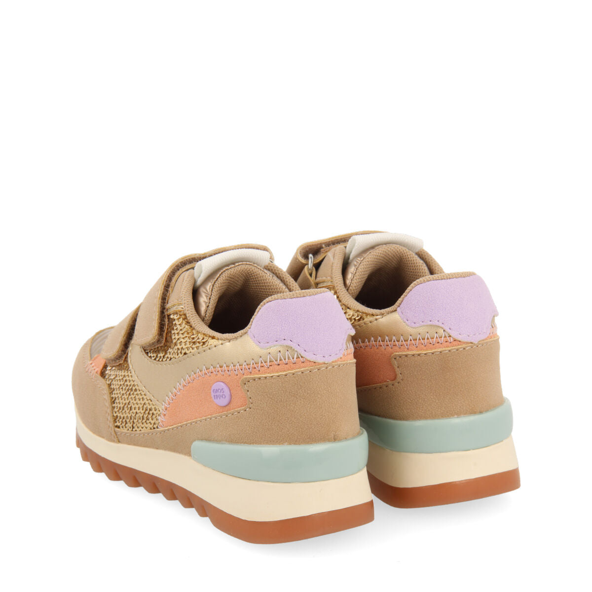 Sneakers con paillettes dorate per bambina e bambino biberw 