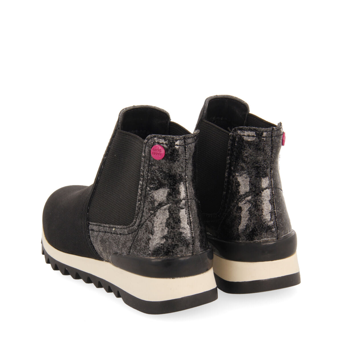 Sneakers tipo stivaletto chelsea con dettaglio brillante nero da bambina e bambino luncarty 