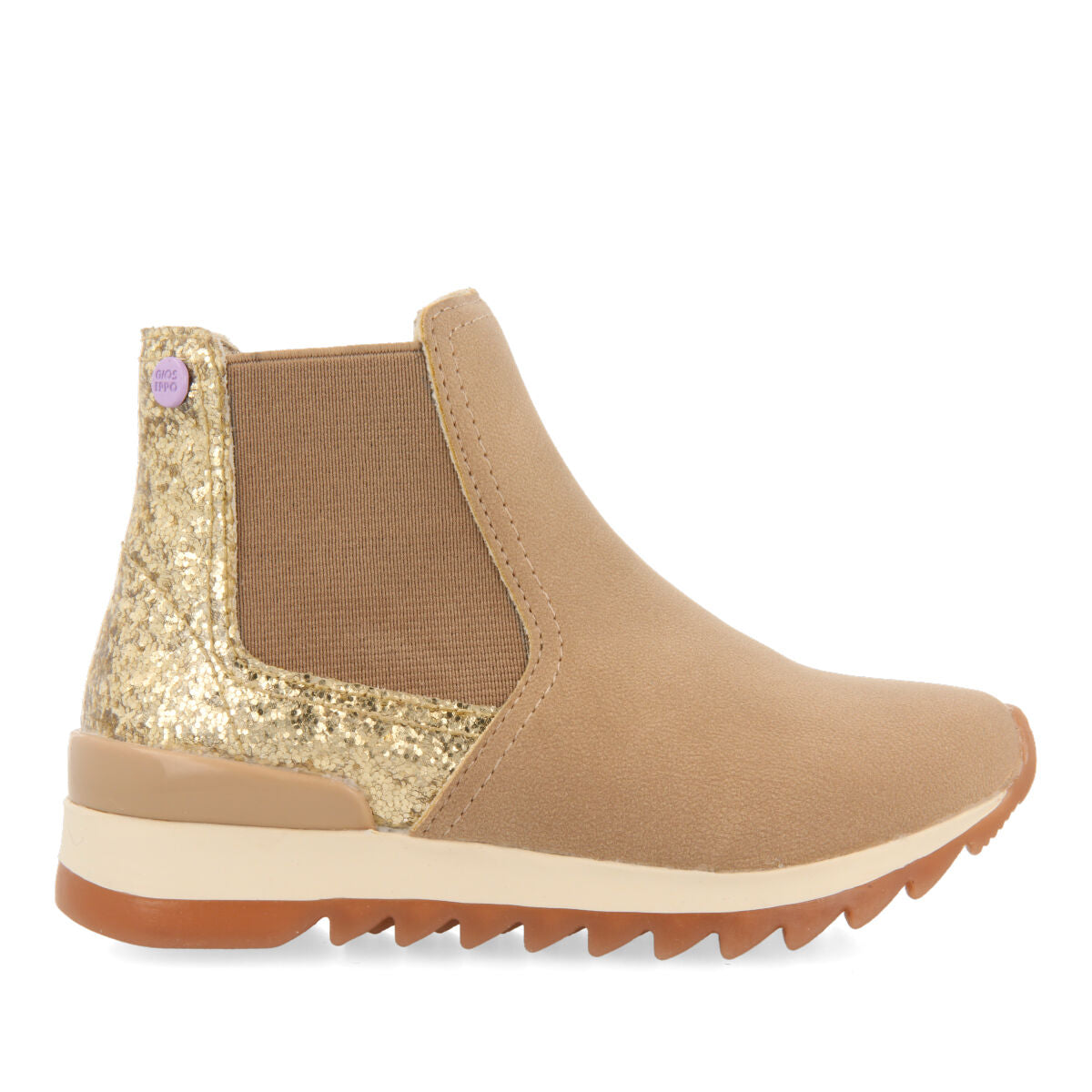 Sneakers tipo stivaletto chelsea con dettaglio brillante dorato da bambina e bambino luncarty 