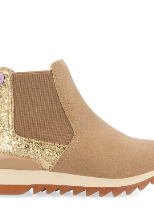 Luncarty children's chelsea boot-style sneakers with shiny gold detail