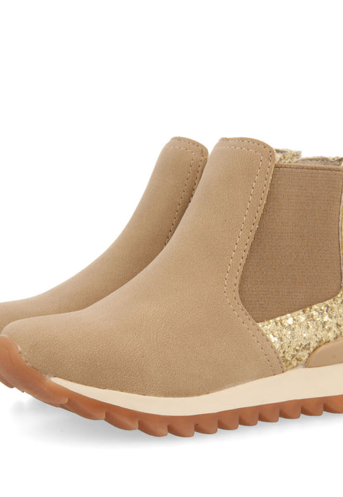 Luncarty children's chelsea boot-style sneakers with shiny gold detail