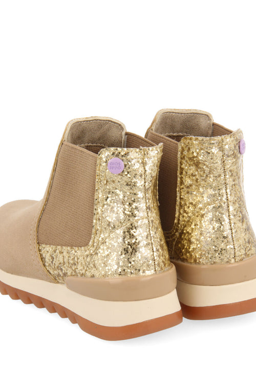 Luncarty children's chelsea boot-style sneakers with shiny gold detail