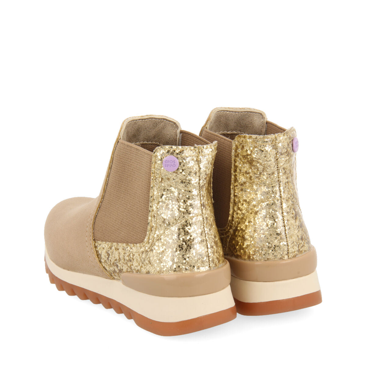 Sneakers tipo botín chelsea con detalle brillante dorado para niña y niño luncarty