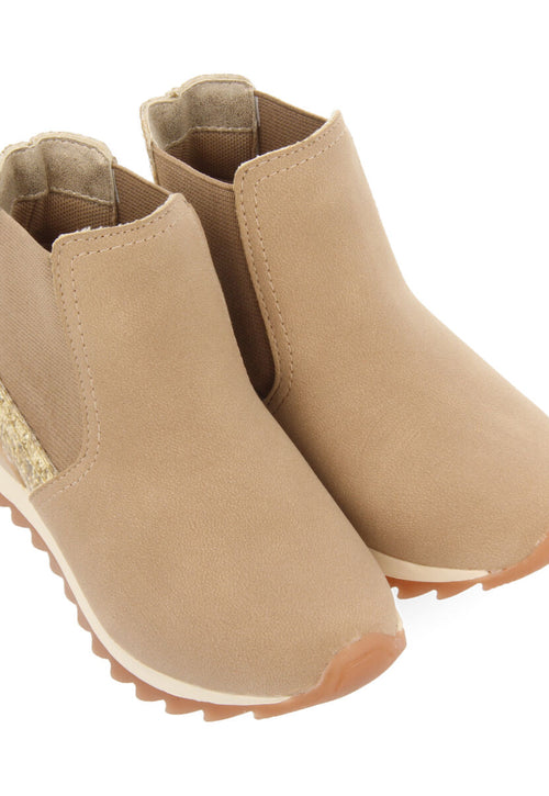 Luncarty children's chelsea boot-style sneakers with shiny gold detail